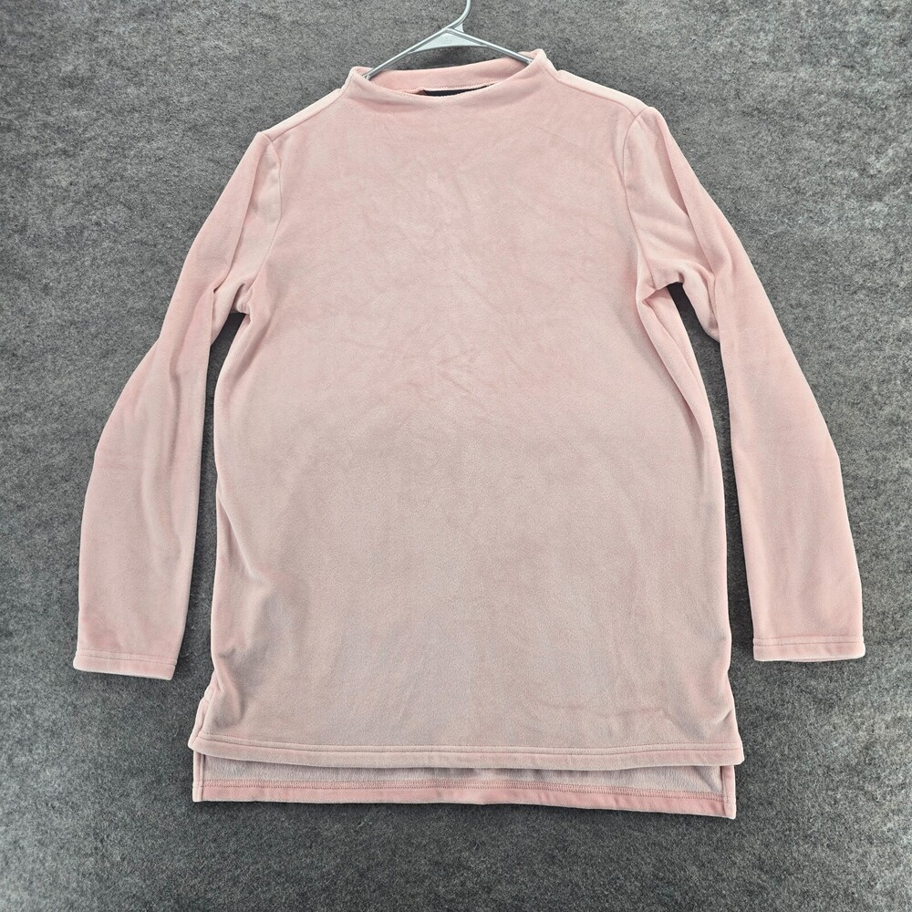 Lands End Shirt Womens Small 6-8 Long Sleeve Pink Velvet